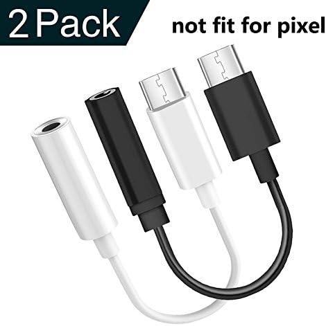 Type C to 3.5mm Headphone Audio Jack Adapter,JANYONE USB-C to 3.5mm Female Aux Microphone Connector Cable for Motorola Moto Z, Le 2 / Le Pro 3 and Other Type C Devices. (1pack.) (2pack)