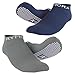 Rymora Grip Socks for Women & Men - Sticky Anti Slip Non Skid - Perfect for Yoga, Pilates, Barre, Hospital, Labor Delivery, Trampoline [2 Pairs: Navy & Grey] [Medium: US Men: 8-11 / US Women: 9-12]