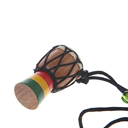 Ireav Mini Djembe Individuality Pendant Percussion Musical Instrument Necklace African Hand Drum Accessories Toy for Children