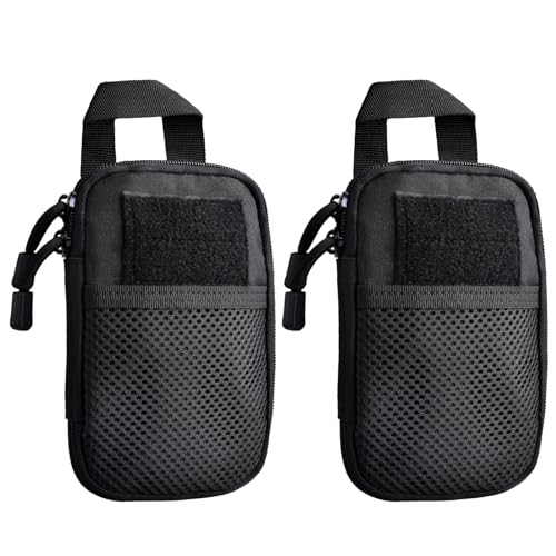 Azarxis Tactical Molle Pouch, Mobile Phone Belt Holster Smartphone Holder Utility EDC Waist Pack Gadget Tool Organizer IFAK Bag (Black)