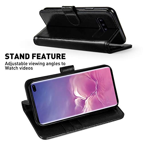 Galaxy S10+ Plus Wallet Case, inch,MONASAY [Included Screen