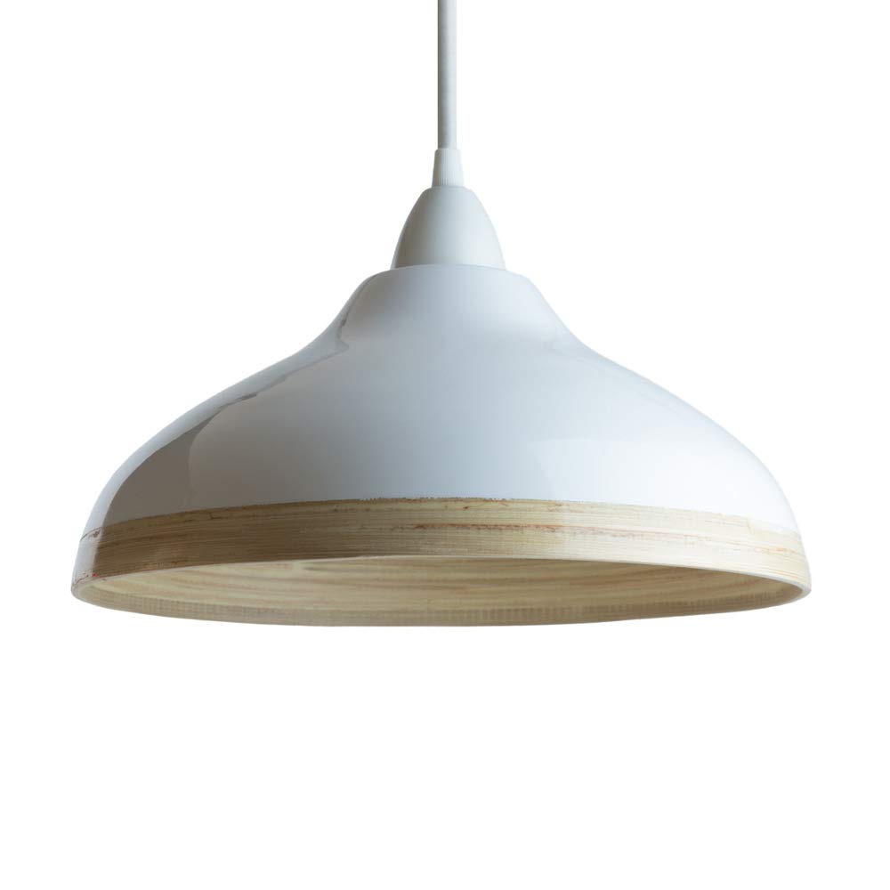 Natural Bamboo Pendant Ceiling Lampshade With Gloss Lacquer Exterior