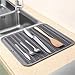 SANNO Silicone Dish Drying Mat Heat Resistant,Counter top Mat Sink Mat Large Drainer Mat and Trivet Countertop Protector-Dishwasher Safe Grey Large 17.7 x 15.7 inch
