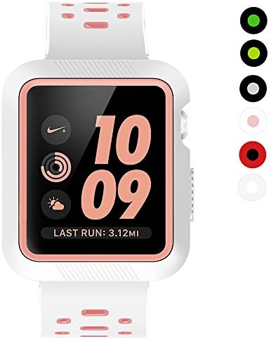 LWCUS Apple Watch Accessories, Silicon iWatch Band with Case, Crystal Clear iWatch Soft Bumper Protective Case, Full Style/Color for Apple Watch Series 3 2 1 Hermes Nike+ Sport Edition