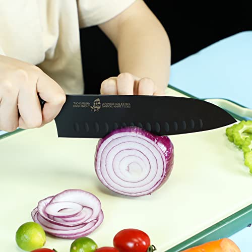 TUO Santoku Knife 7" Pro Japanese Cleaver Knife Super Sharp Hollow