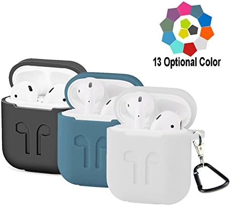 Budesi Shock Proof Protective Silicone Case Cover Waterproof Shock Resistant Case with Keychain Compatible with Apple AirPods