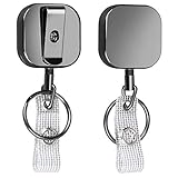 2 Pack Small Heavy Duty Retractable Badge Holders