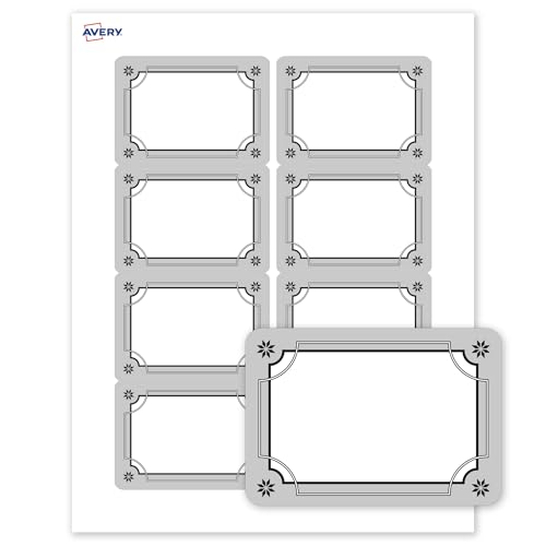 Avery Printable Adhesive Name Tags, 2-1/3" x 3-3/8", Matte White, Pre-Printed M…