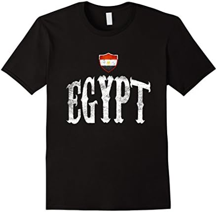 Mens Vintage Egypt Flag T-shirt Egyptian Pride Sports Small Black