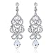 Large Sexy Austrian Crystal Rhinestone Chandelier Dangle Earrings Bridal E2084 3 Colors (White)