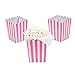 Paper Mini Candy Pink Striped Popcorn Boxes - 24 pcs