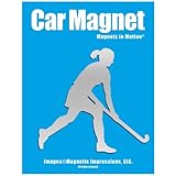 Field Hockey Player with Skirt Car Magnet Chrome