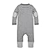 Burt's Bees Baby baby-boys Matelasse Organic Baby Kimono One Piece Jumpsuit, Heather Grey Henley Mini Stripe, 18 Months