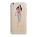 iPhone 7 Plus Case, Axiba Girl Printed Transparent TPU Carring Case Cover for iPhone 7 Plus 5.5 Inch (D)