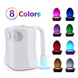 Boomile Toilet Night Light, Motion Activated Toilet Bowl Night Light in Darkness, LED Toilet Seat with 8 Colors Changing, Fit Any Bathroom & Washroom