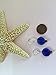 Ocean Blue Sea Glass Earrings, Handmade Jewelry- Swarovski Rainbow Blue Crystal