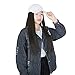 22″ Detachable Baseball Cap With Synthetic Hair Extensions Long Straight Hairpiece Wig with Adjustable White Baseball Hatthumb 3