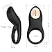 EROCOME Full Silicone Vibrating Sagitta Remote Control Cock Ring - Waterproof Rechargeable Penis Ring Vibrator with 8 Modes - Sex Toy for Male or Couples (Black)