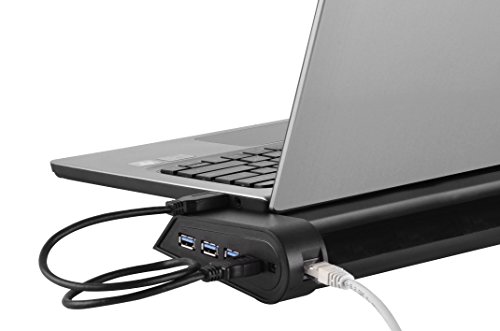 Silverstone Tek Multifunctional Laptop Cooler with Crossflow Fan, Networking Capabilities and 3x SuperSpeed USB 3.0 Ports (NB05B)