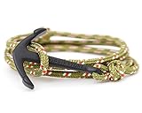 VIRGINSTONE Black Anchor Bracelets on Colorful Nylon Ropes (Amazon)
