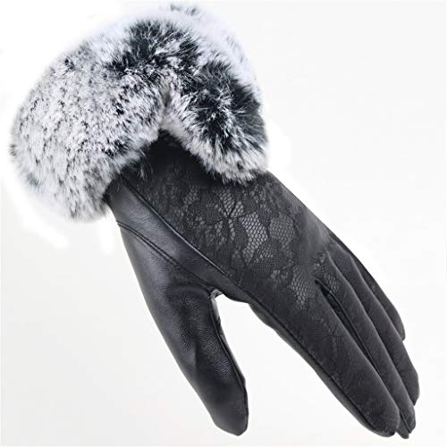 image for YiYLunneo Women Velvet Lace Gloves Winter Touchscreen Texting Warm Lin
