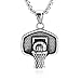 HZMAN Basketball Backboard Basketball Rim Stainless Steel Pendant I CAN DO All Things Strength Bible Verse Necklace