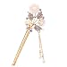 S&E Women's Flower Design Hair Pin Stick With Tassel Crystal Rhinetone Beads Hair Clasp