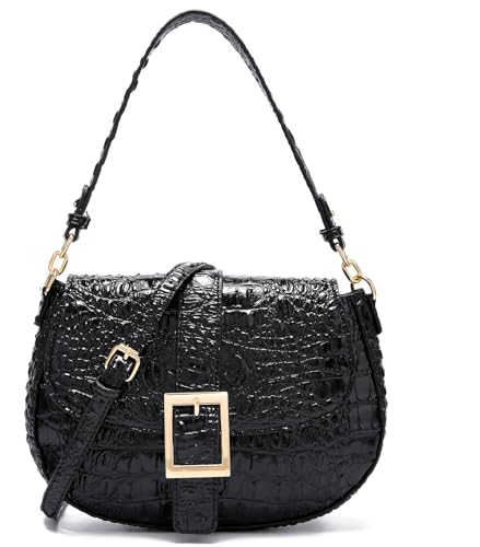 Makcr Joacbv Leather Bags for Women Luxury Handbag Flap Purse Crocodile Pattern Crossbody Ladies Gradient Color Shoulder Bag