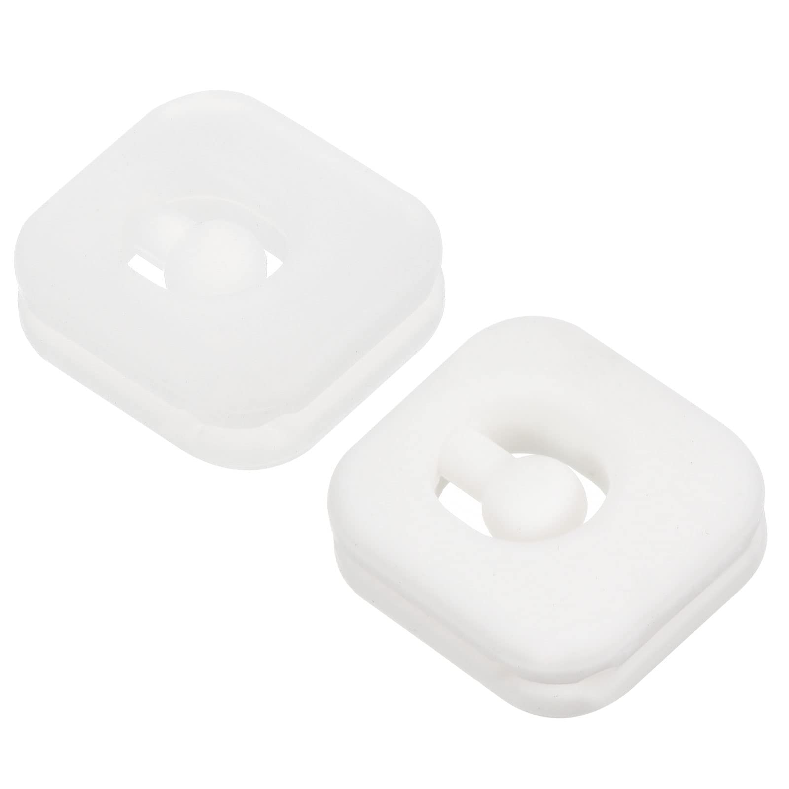 PATIKIL Tennis Vibration Dampener, 2 Pack Square-shaped Silicone Shock Absorber Racket String Damping for Tennis Racquet, Clear, White