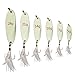 SILANON Fishing Lures Spoons Metal Jigs - 6PCS Luminescent Saltwater Jigging Bait Spoon with Treble Hook Hard Micro Bass Walleyes Trout Salmon