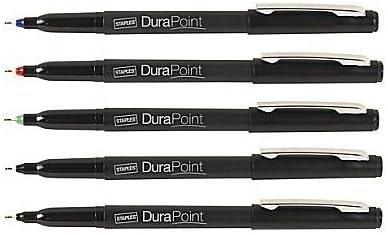 DuraPoint Extra Fine Tip Pens 0.5mm, Assorted, 5/Pack