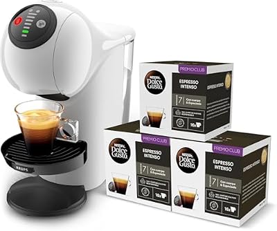 Krups nescafé dolce gusto genio s - máquina de cápsulas multi-bebidas, compacta, alta pressão, tamanho xl, expresso com creme, 30 segundos, parada automática, branco, + 3 pacotes de café sortido