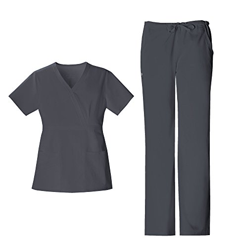 Luxe Women's Mock Wrap Top 1841 & Women's Drawstring Pant 1066 Scrub Set