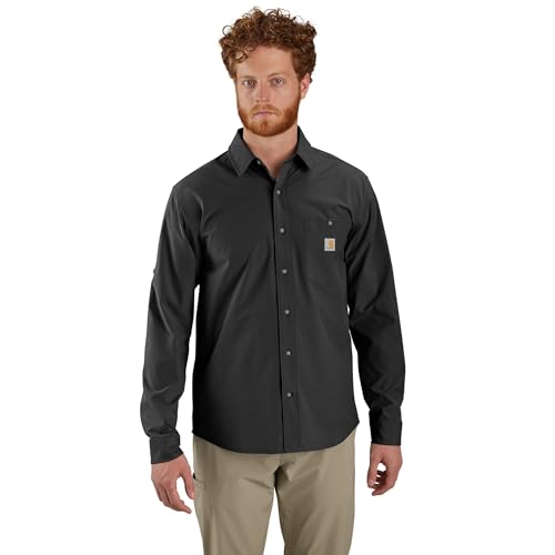 Carhartt Men's Force Sun Defender Relaxed Fit Lightweight Long-Sleeve Shirt, Bl…