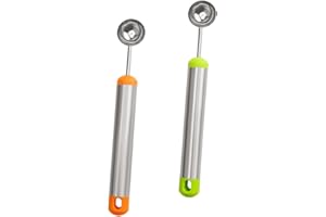 NULYLU 2Pcs Watermelon Spoon with Rounded Melon Baller Heads Dessert Scooper for Kitchen and Cafe Use Easy