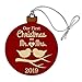 GRAPHICS & MORE Our First Christmas as Mr and Mrs 2022 Married Kissing Birds Red Background Wood Christmas Tree Holiday Ornament