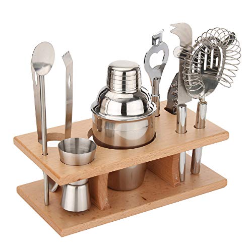 K&A company 8Pcs 250mL Stainless Steel Cocktail Shaker Mixer Drink Bartender Bar Tools Maker Set Kit - Thumbnail 2