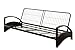 DHP Alessa Futon with Modern Metal Frame, Multifunctional Converts from Sofa to Bed, Full, Black
