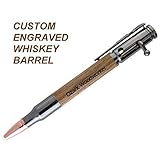 Whiskey Barrel Wood Custom Engraved Available 30 Caliber Bolt Action Ballpoint Pen Handmade Jack Daniel's, Maker's Mark, Wild Turkey, Jim Beam