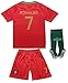 FPF 2018 Portugal Cristiano Ronaldo #7 Home Football Soccer Kids Jersey Short Socks Set Youth Sizes (Short (New 2018), 10-11 Years Old)