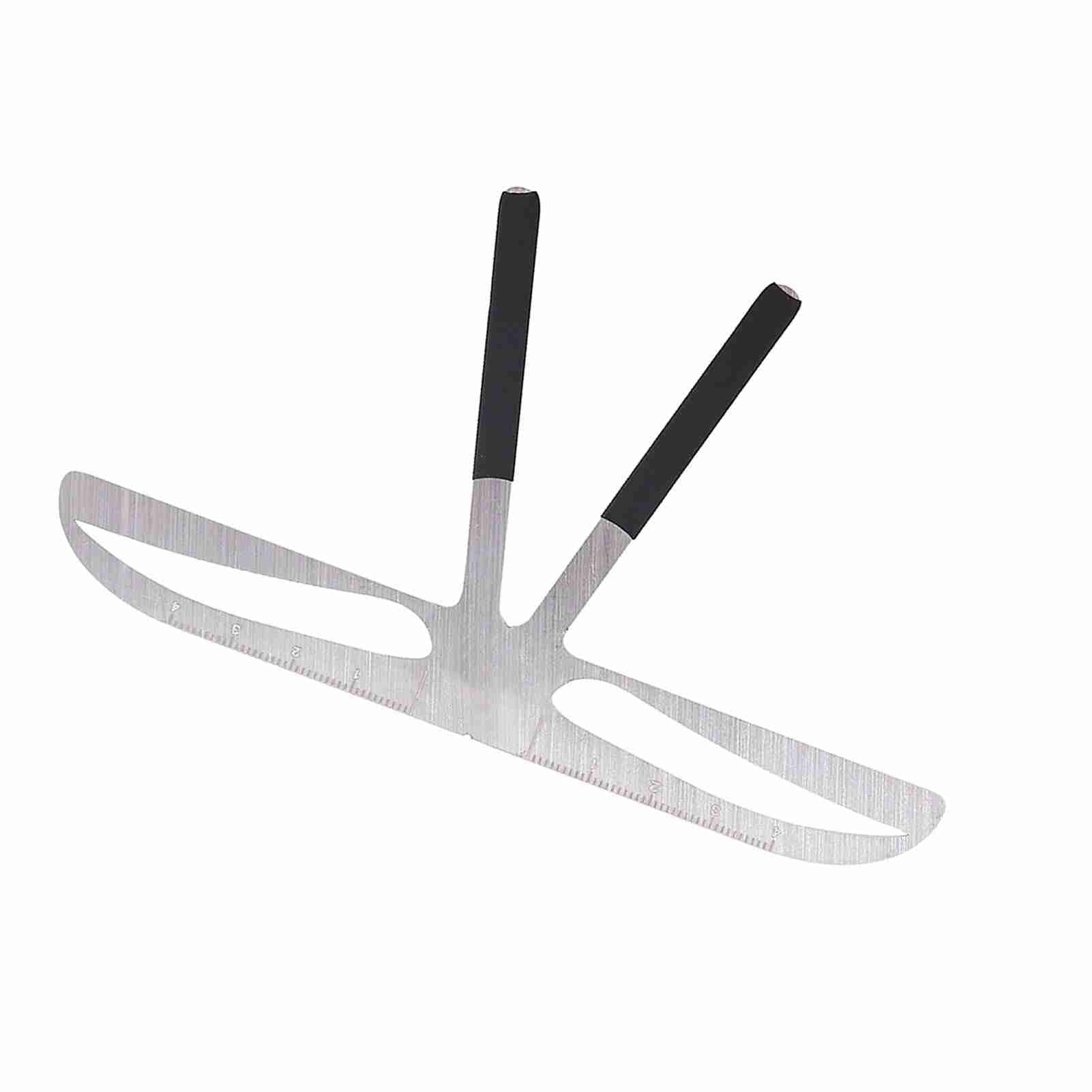 Eyebrow Ruler, Permanent Tattoo Eyebrow Measure Balance Extension Ruler Three-point positioning design Ruler Shape Stencil Stainless Steel Makeup Tool(2#)
