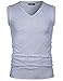 iClosam Mens Sweater Vest Casual V-Neck Slim Fit Knitted Pullover Knitwear Grey