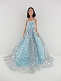 A Light Blue Ball Gown with Lots of Sparkle Made to Fit the Barbie Doll