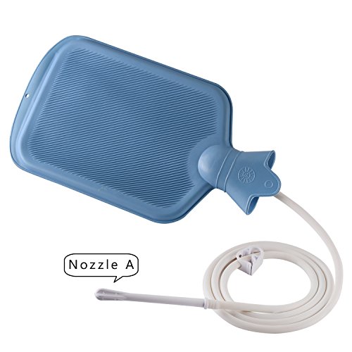 Perfect Reusable Enema Bag Kit and Hot Water Bottle Combination-Odorless Non-Toxic FDA Registered 2 Quart Blue - Thumbnail 3
