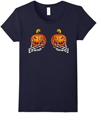 Womens Pumpkin shirt for women Pumpkin Bra Large Navy