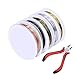 Supla 5 Rolls 5 Colors 1.6 Yards/Roll 20 Gauge Uncoated Copper Wire Tarnish Resistant Pure Dead Soft Copper Wire Jewelry Beading Wire Roll and 1 Plier Crafts Beading Jewelry Making Floral Arrangement