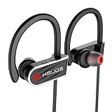 Bluetooth Headphones,HBUDS Waterproof IPX7 Wireless Sports Earbuds,Deep Bass HiFi Stereo In-Ear Earphones Built-in Mic, 8-9 Hrs Playtime Noise Canceling Headsets Black (Memory Ear Tips & Fast Pairing)