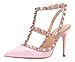Littleboutique Girls Womens Pointed Toe Pumps Strap Sandals Shoes Ankle Strap Evening Party Rivet Dress Pump Heels