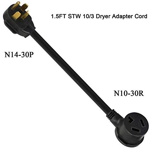 Dryer Plug Adapter 3 Prong to 4 Prong, Dryer Prong Adapter 3 to 4 Cord