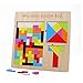 GEMEM 3 in 1 Wooden Tetris Puzzle Brain Teasers Toy Tangram Jigsaw Intelligence Colorful 3D Russian Blocks Game Montessori Toys for Children and Adults